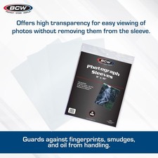 BCW 8x10 Photo Sleeves 100 Soft Poly Protectors 2 Mil Acid Free Safe Storage