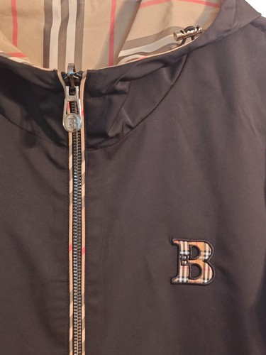 Babaoshen - Chaqueta cortavientos reversible con capucha y cremallera de poliéster para dama - Nueva con etiquetas - Imagen 3 de 13