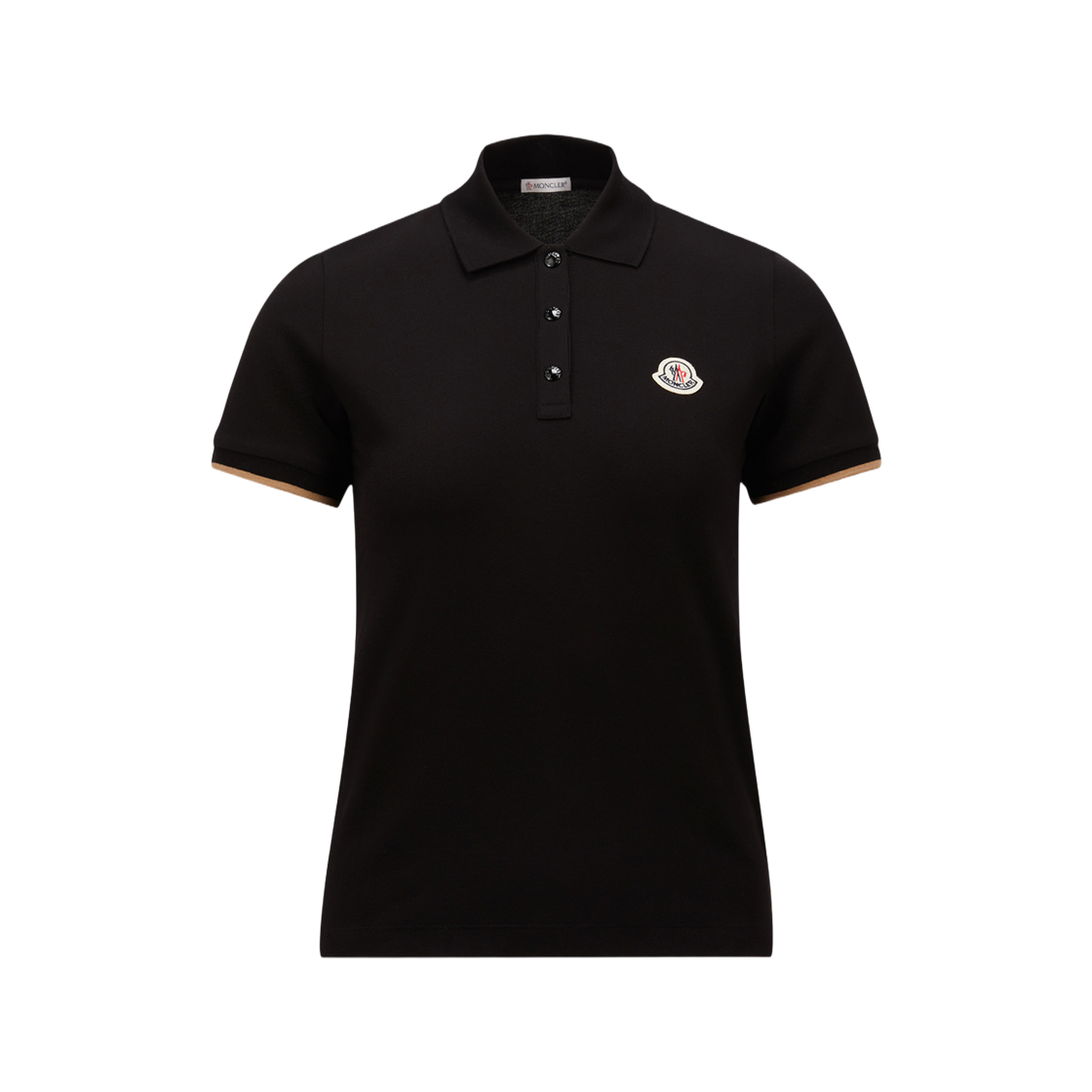 Tシャツ・カットソー MONCLER FW25 Logo patch polo shirt (K20918A0001484556 002) W) Moncler Logo Patch Cotton Piquet Polo Shirt Black - 25SS