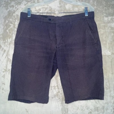 Vintage Alberto Aspesi Mens Cotton Casual Plaid Shorts Sz 35US 50eu Italy