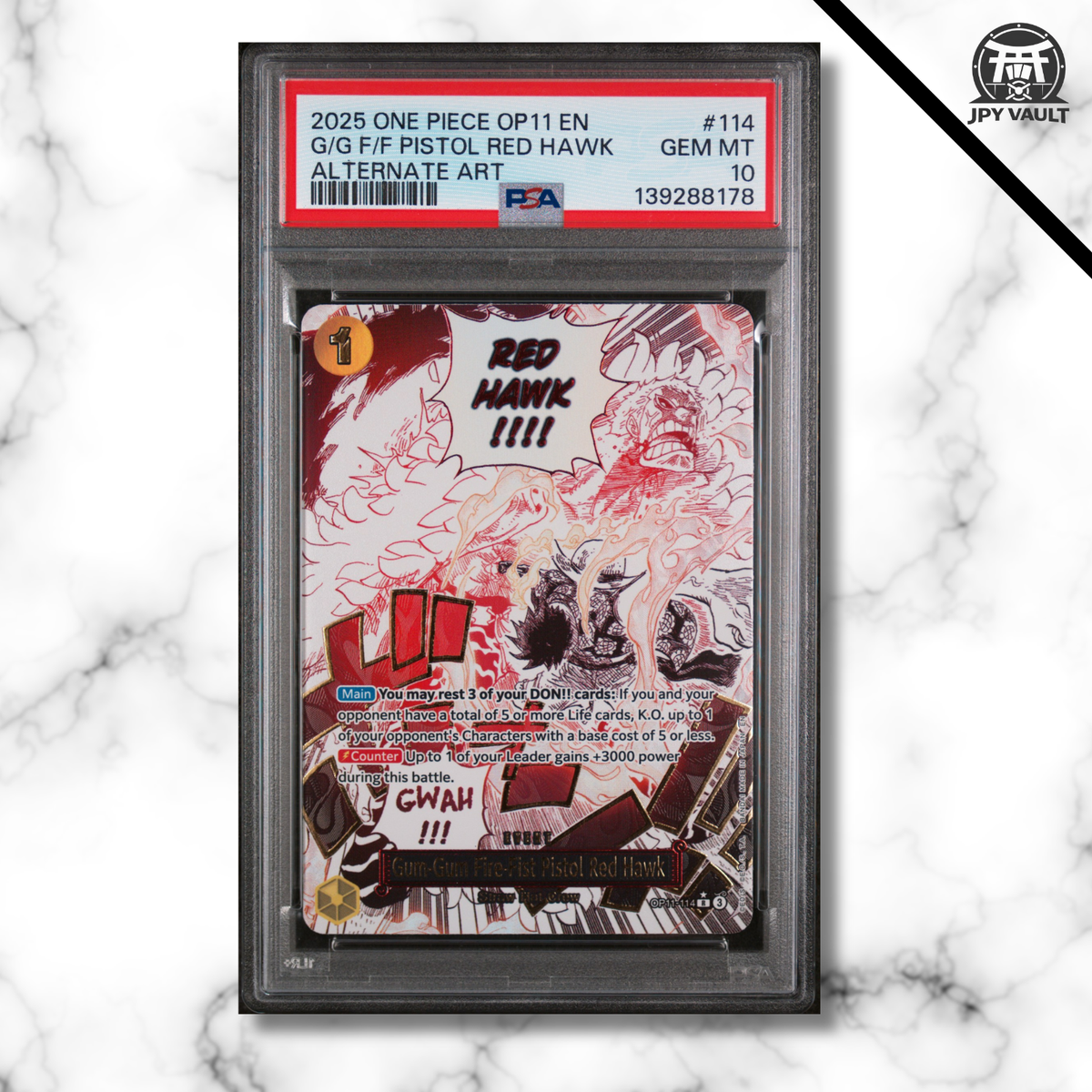 セットアップ Hawk Red Pistol Fire-Fist Gum-Gum PSA10 ART ALTERNATE