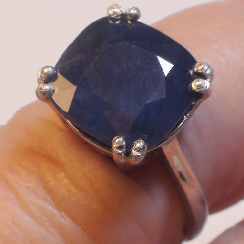 BEAUTIFUL! BIG! 10.20 ct NATURAL BLUE SAPPHIRE 925 STERLING SILVER.SIZE 7.25. - Picture 12 of 16