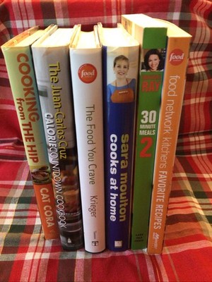 Food Network Chefs Lot of 6 Cookbooks: Cora, Cruz, Kreiger, Moulton, Ray & Faves