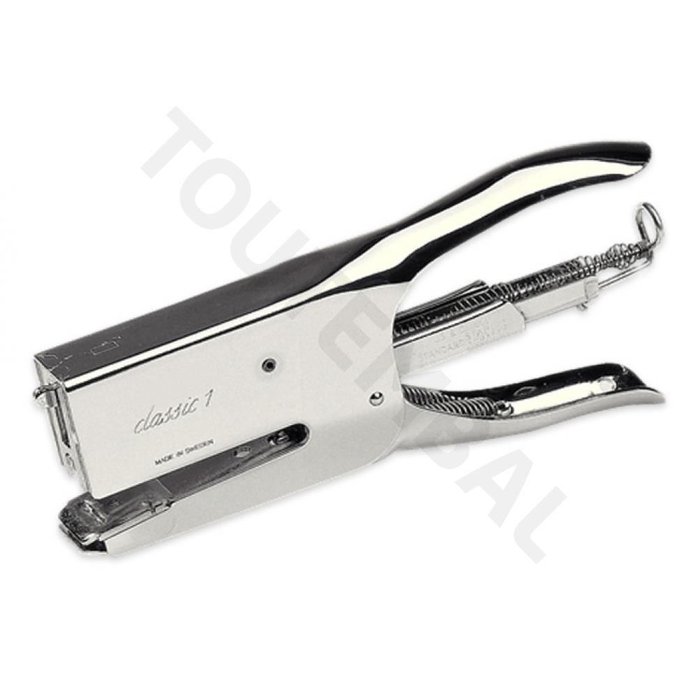 Pince agrafeuse tout acier pour 50 feuilles finition chrome brillant