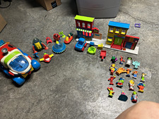 Sesame Street Toy Buildings Playset Lot w/ Figures Vehicles, Ages 3-7
