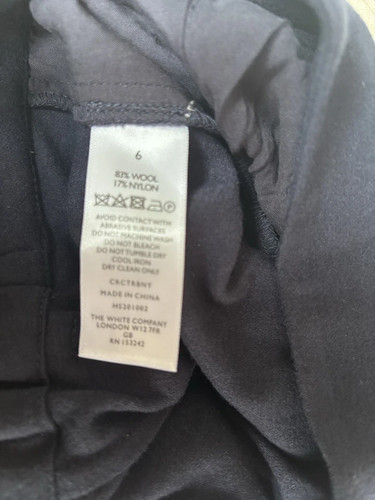 THE WHITE COMPANY Wool Rich Elastic Back Tapered Trousers Navy UK 6 RRP £119 - Picture 13 of 14
