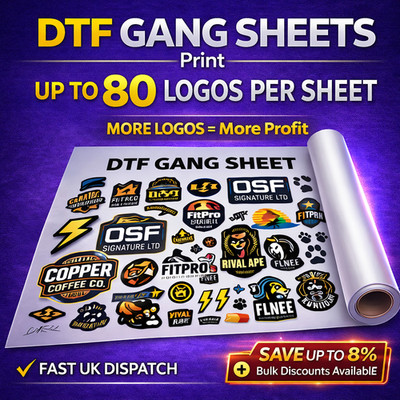 DTF Gangbogen 580 mm breit 1 Meter | Custom DTF Transfers UK | Trade Print