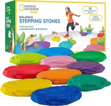 National Geographic Stepping Stones Kids 7 Colored Soft Durable Stones OPEN BOX