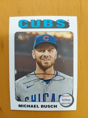 2024 Topps Heritage High Number Michael Busch #537 White Border - Chicago Cubs - Image 1 of 2