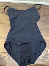 Capezio Black Leotard Size Large Spaghetti Strap Cross-back Ladies