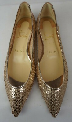 christian louboutin gold flats