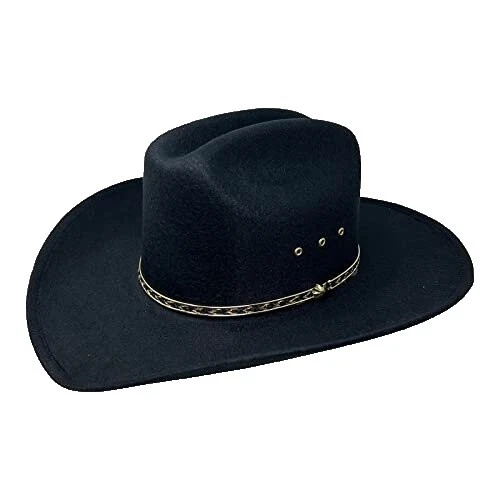 Faux Leather Men's Black Cowboy Hats