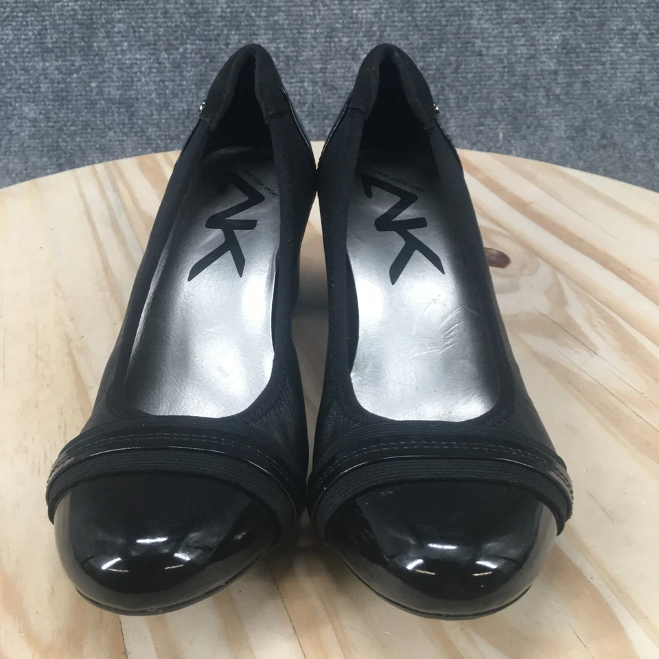 Zapatos de salón Anne Klein para mujer 7 M Guardian sin cordones de cuero negro tacones informales Foto 4 de 4