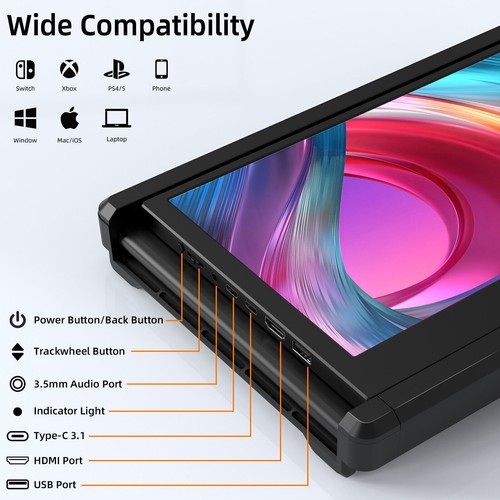 Portable Dual Monitor IPS FHD Triple Screen Extender Display for 13-17.3” Laptop - Picture 6 of 20