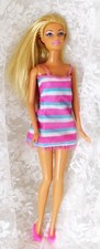 Mattel 1999 Beach Barbie 11 1/2" Doll Painted on One Piece Bathing Suit - Dress