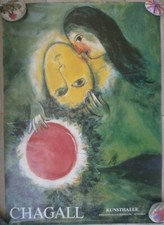 Marc Chagal Exhibition in Munchen Kunsthalle 1991.  Rolled Poster 23.5 x 33.5