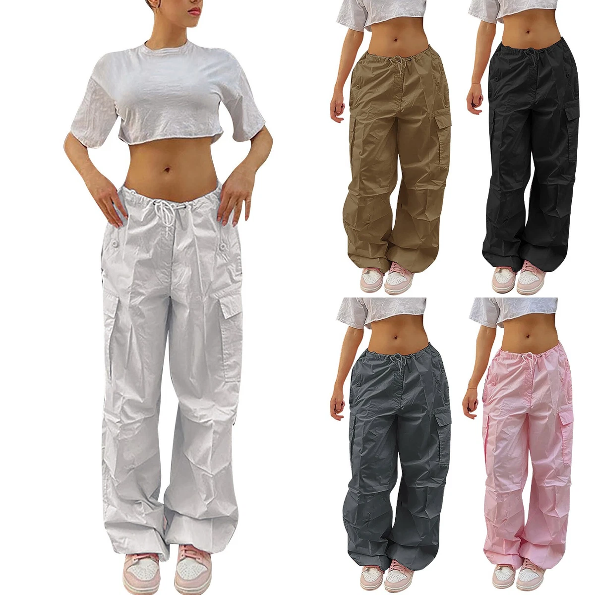 Women s Plus Size Tethered Straight Cargo Pants Women s Pants