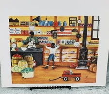 Vintage 1993 Annie Lee & Friends Art Print Note Card TWO SCOOPS & REFUND