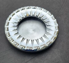 Ashtray Cigarette Vintage 2 Pieces Silvertone / Chrome Finish Machine Age