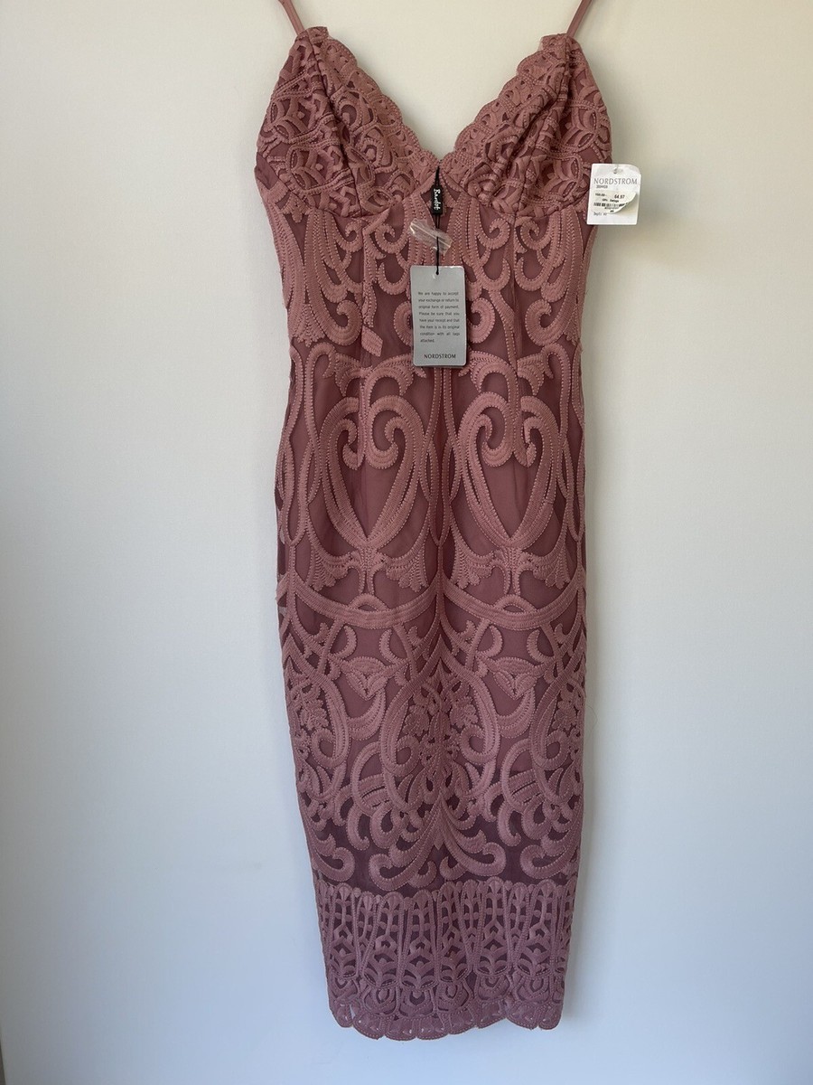 chinese dress ladies Bardot Lina Lace Dress in Pink Rose Size 4 – Ernest Grace main image 0