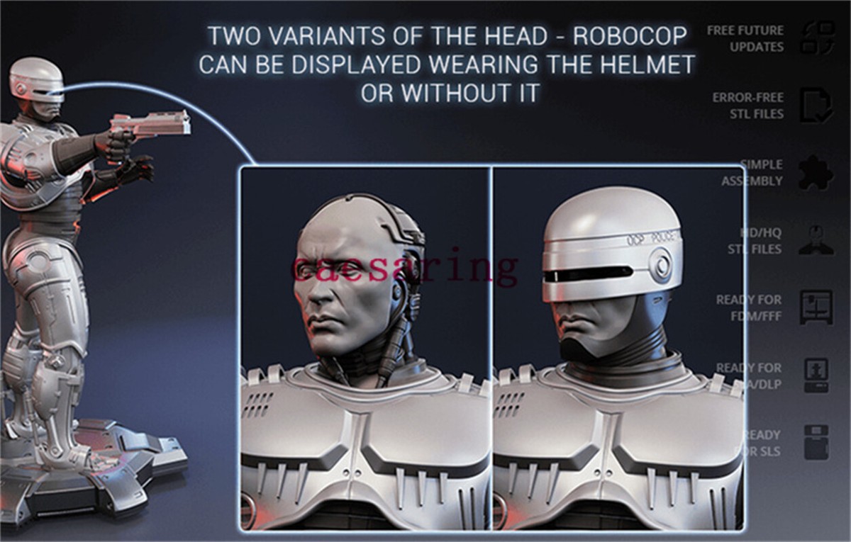 RoboCop 3D Printing Figure Unpainted Model GK Blank Kit Sculpture