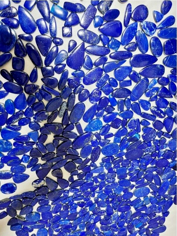 5000 Lot Cts-Natural Lapis lazuli cabochon loose gemstone mixed shape-140 piece - Image 3 of 4