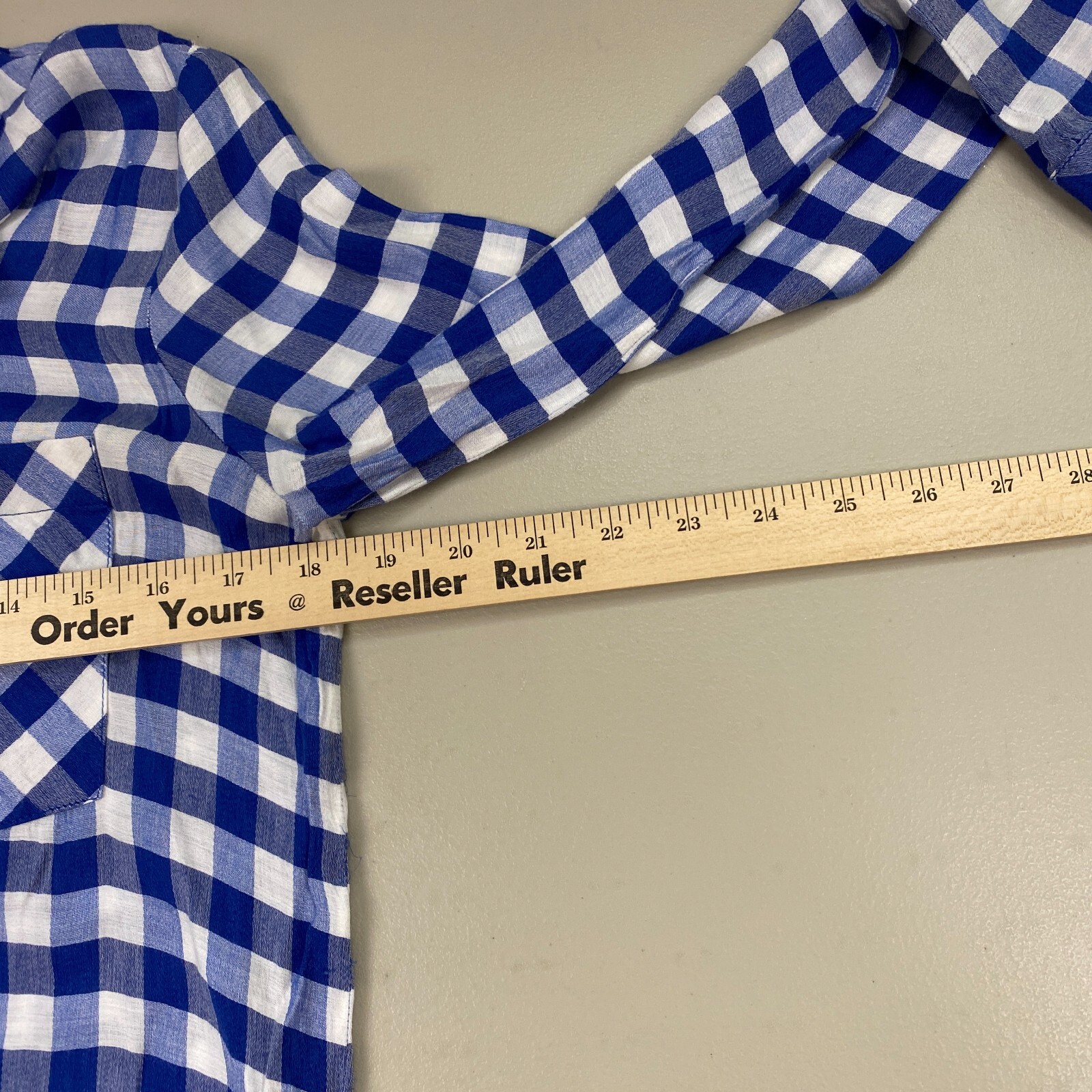 Zara Basic Top Medium Womens Buffalo Plaid Button… - image 9