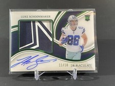 2023 Panini Immaculate FOTL Luke Schoonmaker RPA RC Rookie Patch AUTO #11/18