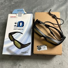 Toshiba FPT-AGO1U 3D TV Viewing Glasses With New Battery And Extra Battery 