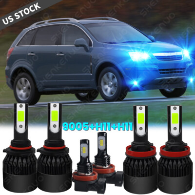 8000K For Saturn Vue 2008-2010 6x LED Headlight Bulbs Kit Hi/Low Beam Fog Light