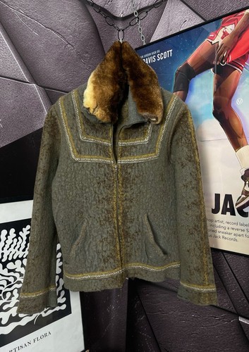 Roberto Cavalli, Roberto Cavalli Vintage Wool Brown Coat Men’s Fur Collar Jacket