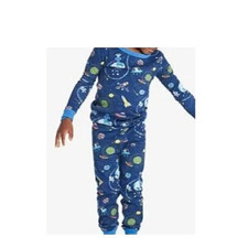 COMPANY STORE Space Print Cotton Knit Pajamas - Blue - NIP Boys/Girls 12