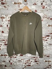 Men's Nike Green Cotton Crewneck Jumper Sweatshirt Pullover Small S See Pictures
