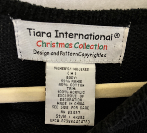 Tiara International Sweater Christmas Vintage Santa Holiday Sequin Womens Medium - Picture 12 of 13