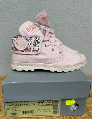 Palladium BAGGY Low LP Lace Up Ankle Boots Womens EU 39 UK 6 Pink Casual Shoes