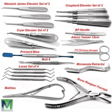Dental Implant Oral Surgery Kit Surgical Bone Curette Forceps Retractor Elevator