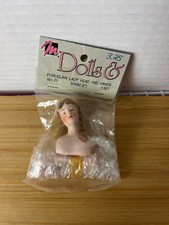 Dolls Porcelain Lady Head  Hands 2" NOS New Crafts Doll Making MANGELSEN'S