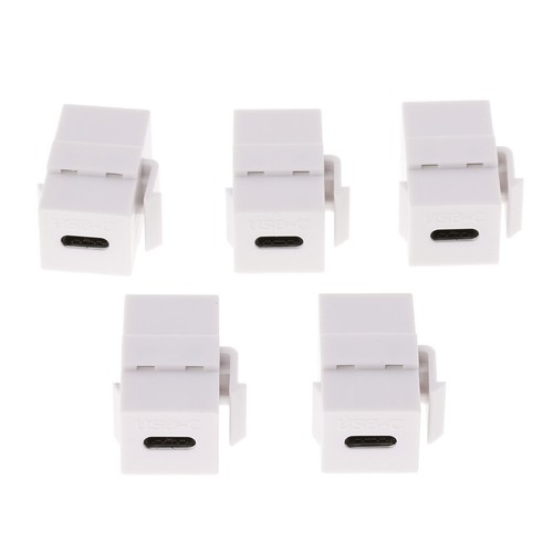 5Piece High USB-C Keystone Jacks Adapter Plastic White 5Gbps