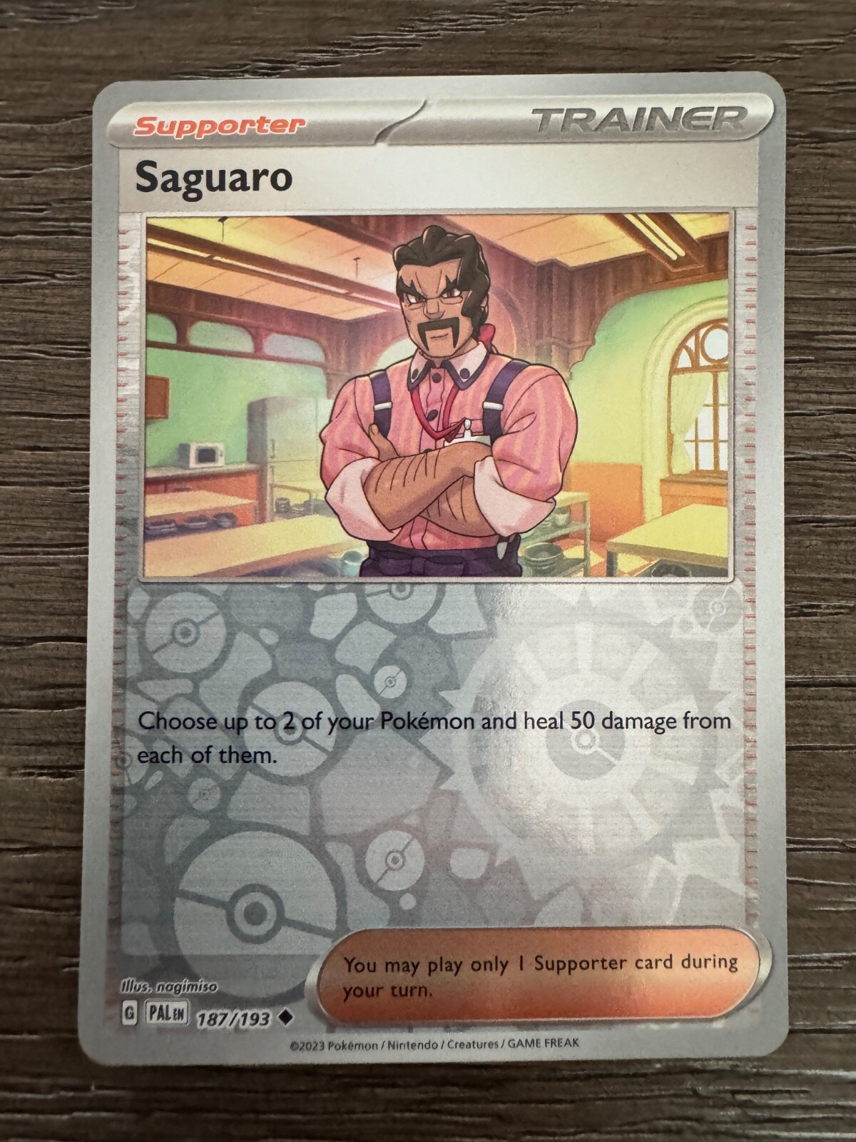 Pokemon Saguaro 187/193 Reverse Holo Paldea Evolved  NM/M