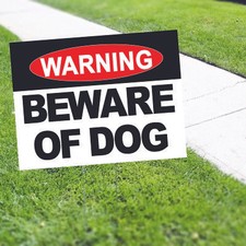 Warning Beware Of Dog Yard Sign With Stake Outdoor Home Lawn Coroplast Sign