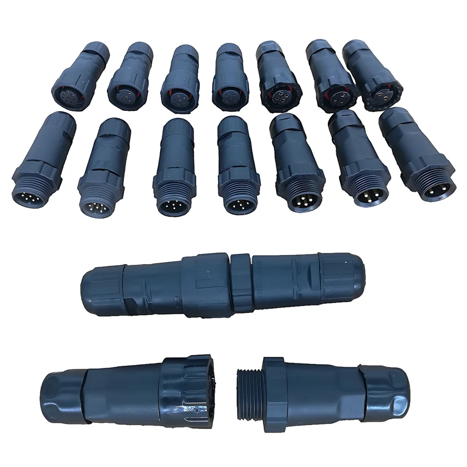 IP68 Waterproof Cable Connector 2/3/4/5/6-8Pin Aviation Plug Socket Panel/Inline - Image 2 of 4