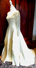 Beautiful Custom Handmade 1980's Wedding Dress with Train