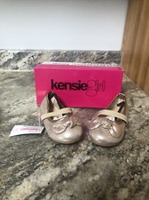New Kensie Toddler Girl Ballerina Flats Size 5 Champagne Color