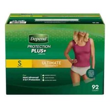 Small Women's Depend Fresh Protection Advanced Ultimate Underwear 92 -count SWC