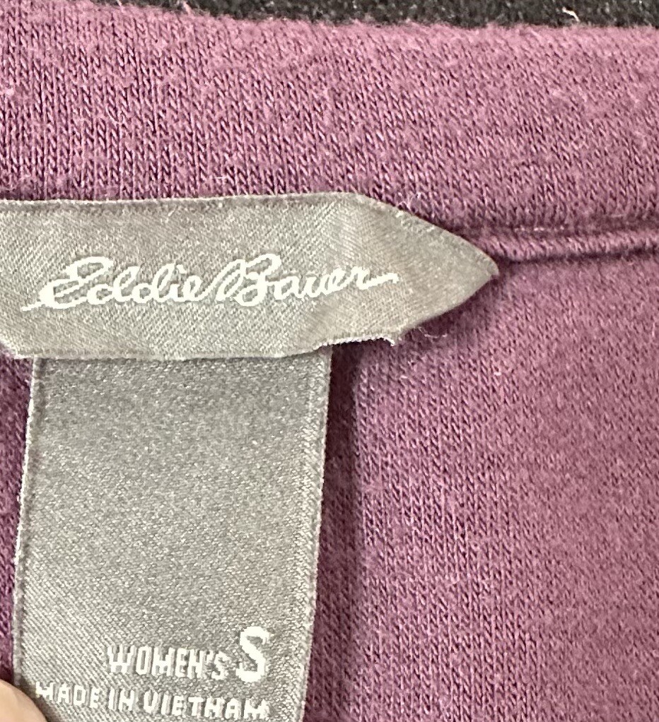 Eddie Bauer Women’s Small Dark Purple Crew Long Sleeve Sweatshirt Top ...