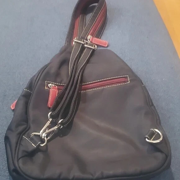 Black Triangular Convertible Backpack Crossbody B… - image 3