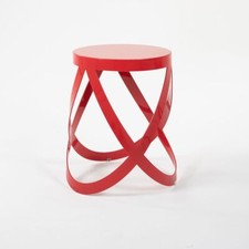 2013 Nendo Low Ribbon Stool / Side Table in Red Lacquered Metal for Cappellini