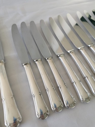 ercuis valençay 24 silver metal knives stainless blade excellent condition in box - Picture 6 of 13