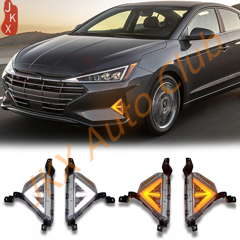 2PCS LED DRL Daytime Running Lights Fog Lamps u For Hyundai Elantra ...