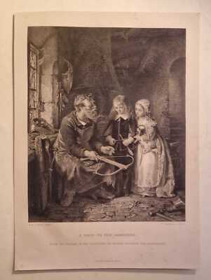 RICHARDSON A Visit to the Armourer - 1871 Engraving